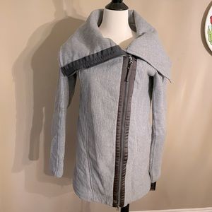 LULULEMON ATHLETICA Virasana Blanket Wrap Jacket Full Zip Grey Coat Outerwear 6